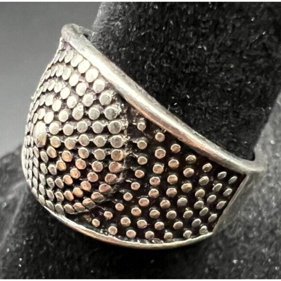 Vintage Antique Silver Tone Southwestern Aztec Ring - Size 6 - Picture 2 of 4